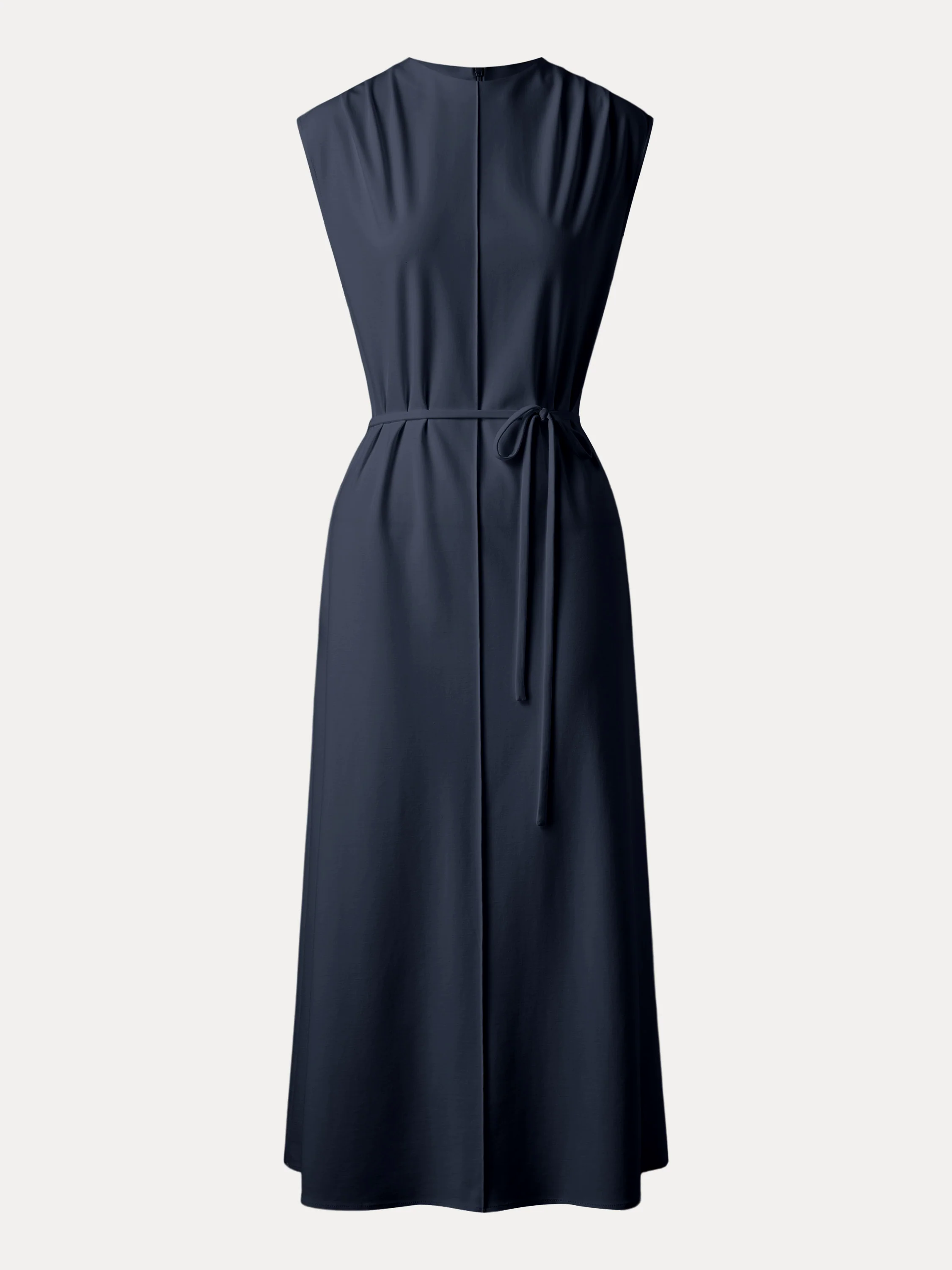 Breezy Easy Crewneck Zippered Midi Dress
