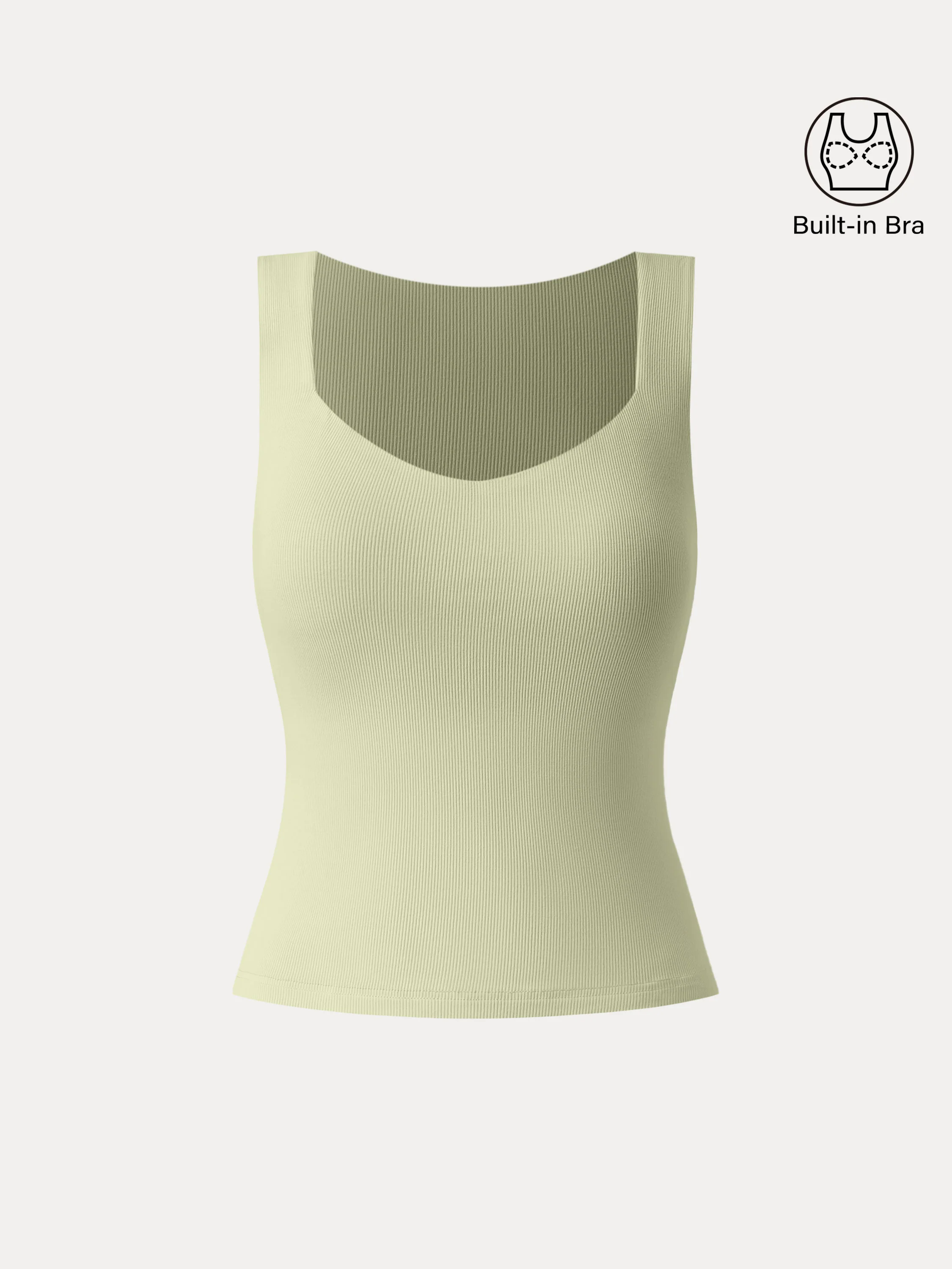 Diamond Neck Ribbed New Airy Brami Tank