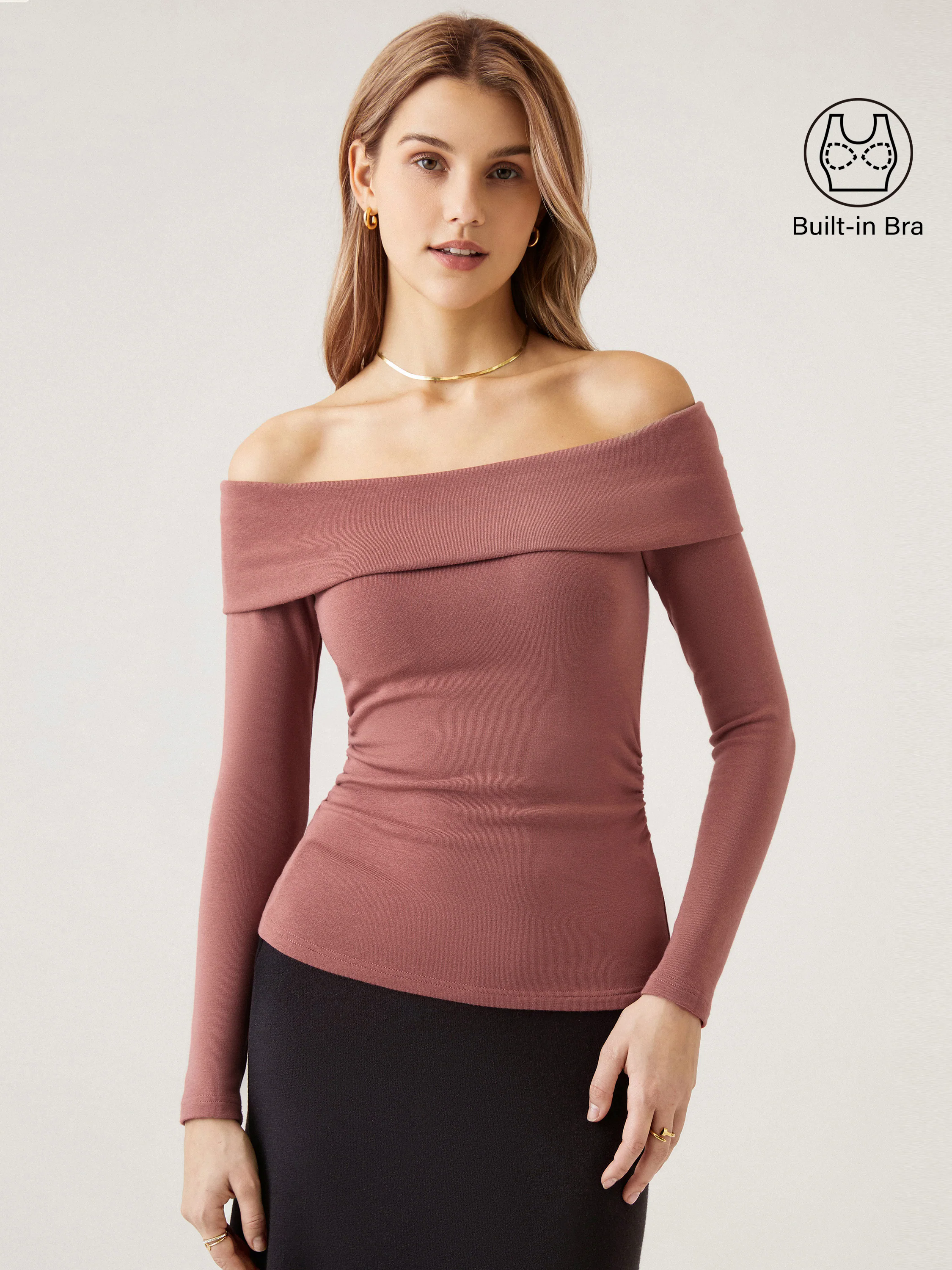 Long Sleeve Off The Shoulder Brami Top Long Sleeve Off The Shoulder Brami Top