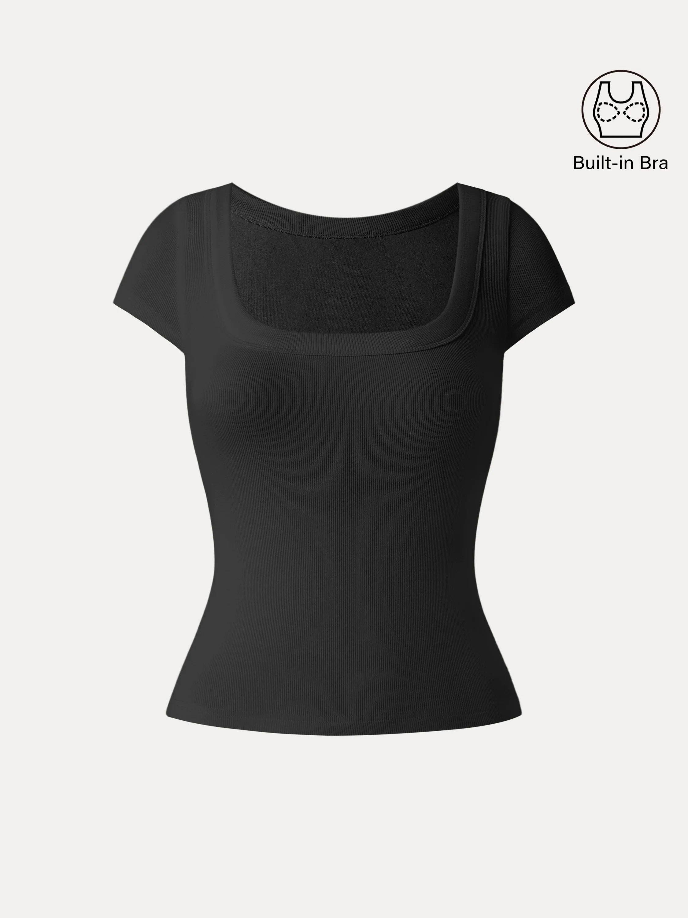Stretch Cotton Square Neck Cap Sleeve Brami Stretch Cotton Square Neck Cap Sleeve Brami