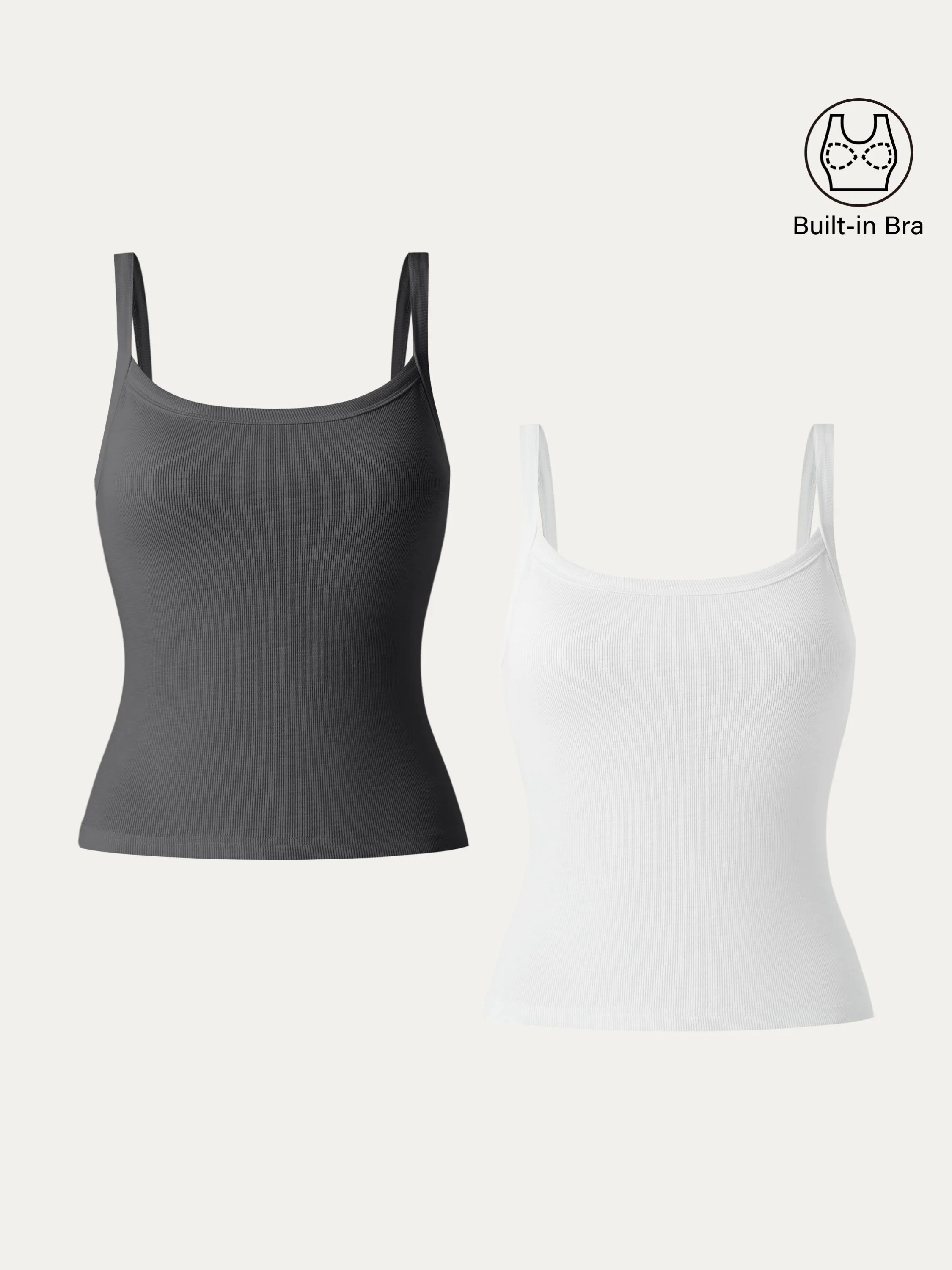 2Pcs Set Everyday Cotton Low Back New Airy Brami Tank