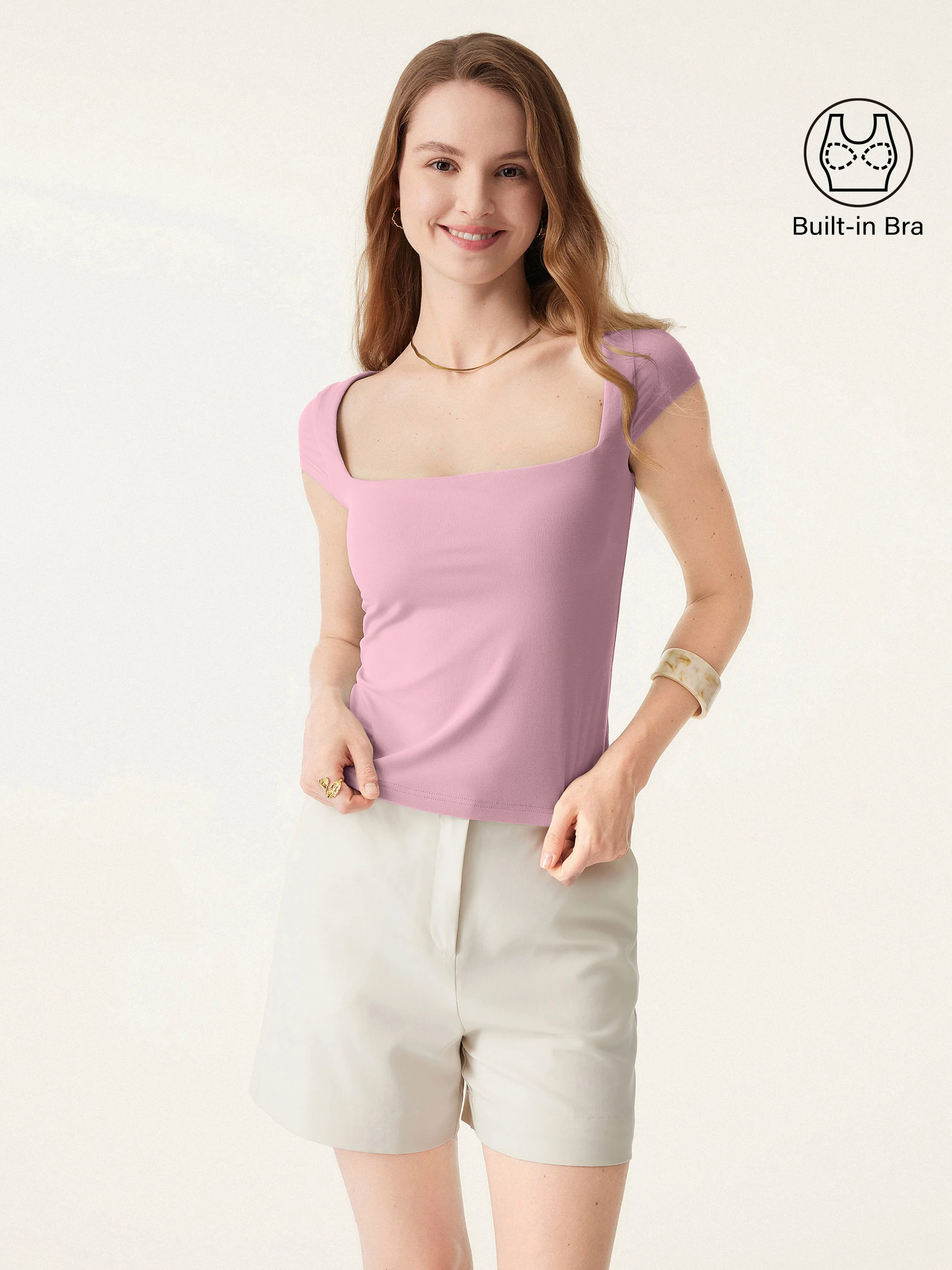 Essential Square Neck Cap Sleeves Brami Top Essential Square Neck Cap Sleeves Brami Top