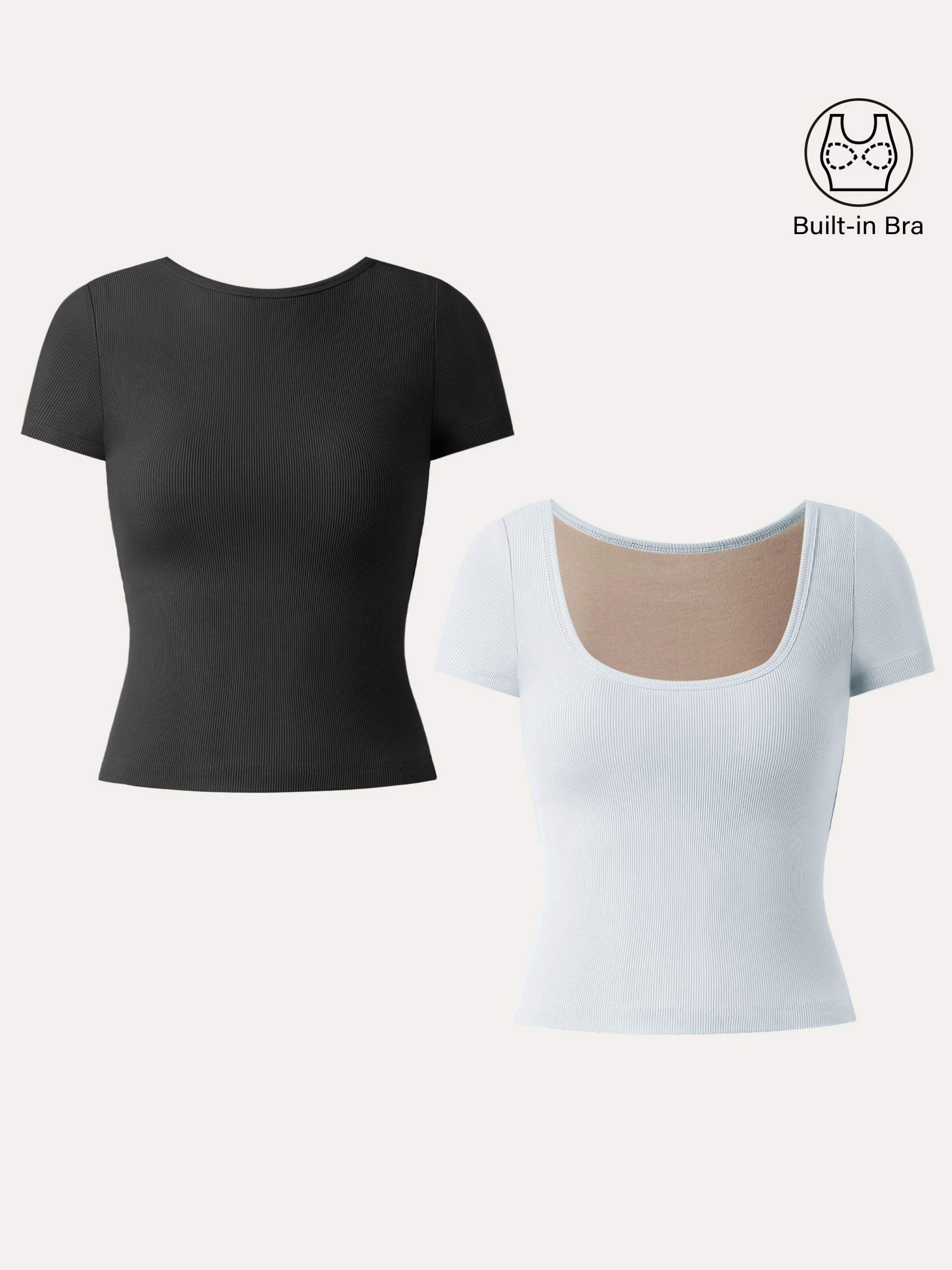 Multi-wear Short Sleeve New Airy Brami Top