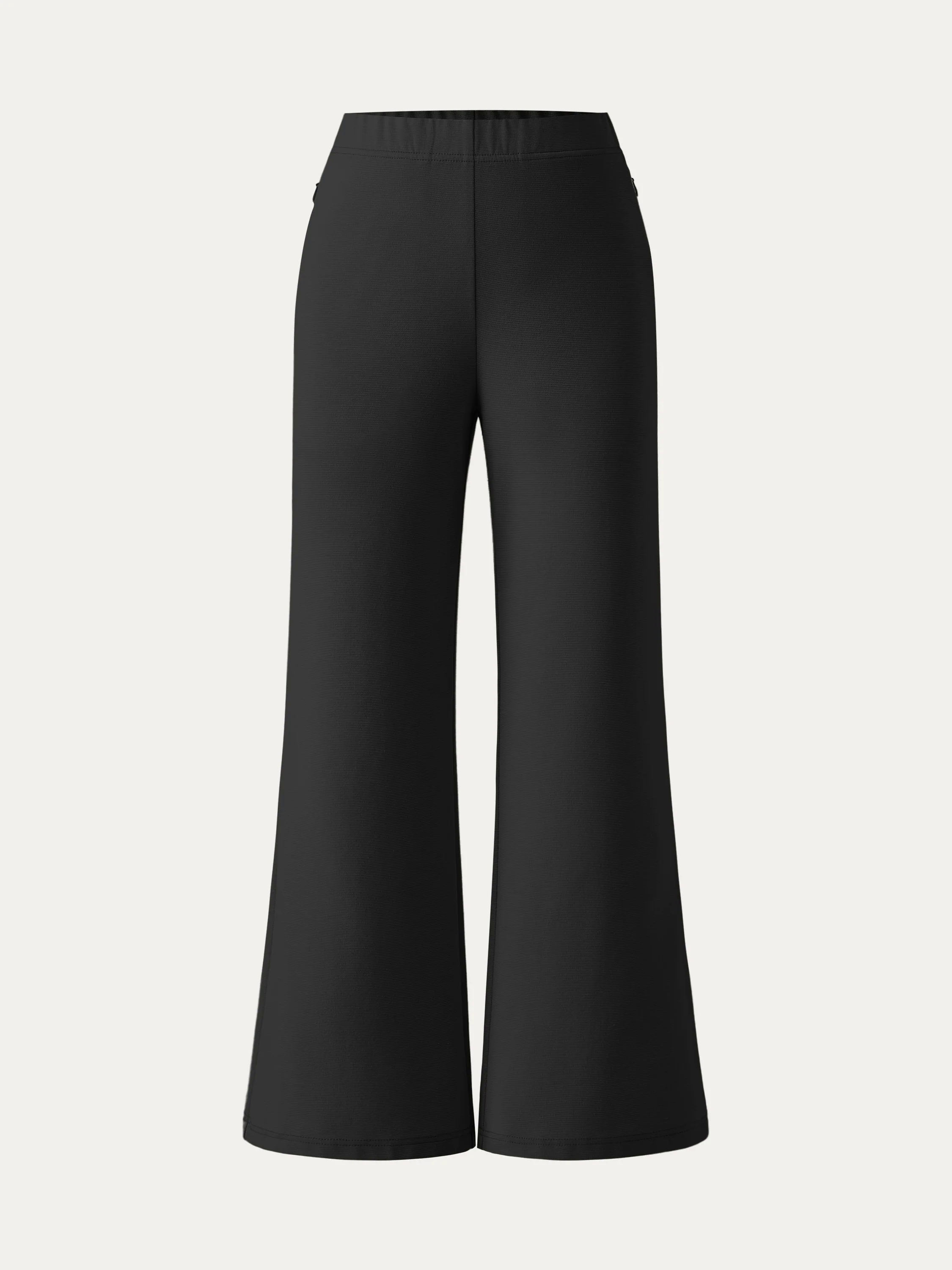 Mid Rise Cropped Flare Pants with Pockets